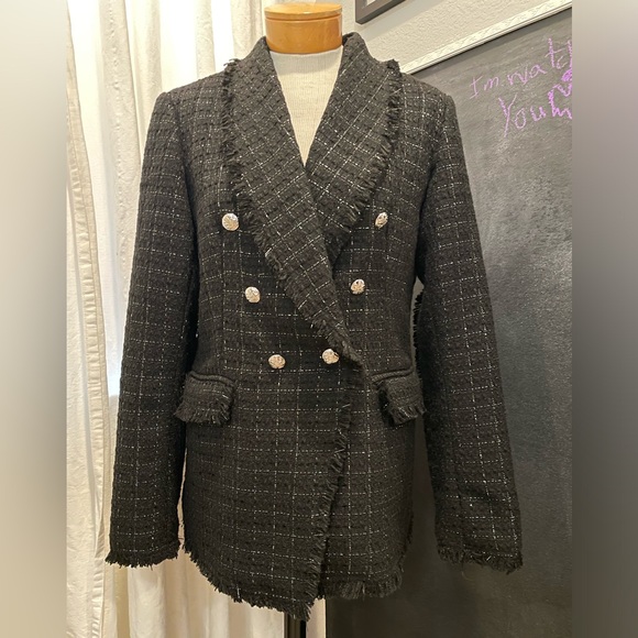 NWOT Rachel Zoe tweed blazer Size L - Picture 4 of 7